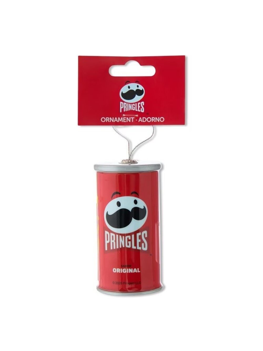 Pringles Grab & Go Mini Can Decoupage Christmas Holiday Ornament Red 3" Ruz NEW!